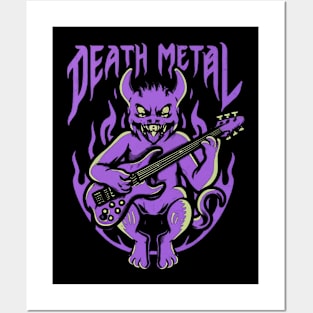 Death Metal Satanic Baphomet Cat Posters and Art